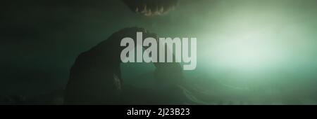 Zerklüftete Landschaft Gelände Unterwasser Dunkle Szene. Stockfoto