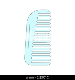 Kunststoffkamm im Cartoon-Stil. Vektordarstellung auf weißem Hintergrund isoliert. Haarbürste für Barbershop Website Stock Vektor