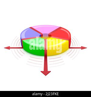 Vektordarstellung für das Geschäftsdiagramm auf weißem Hintergrund isoliert Stock Vektor