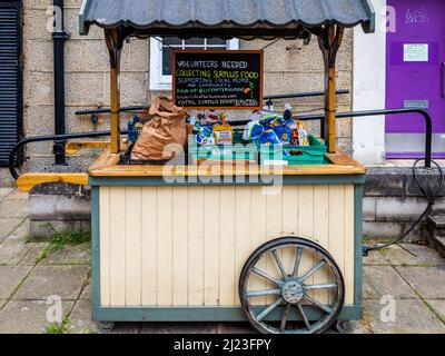 Community Food Bank in Somers Town Central London. Wird von der Lifeafterhummus Community Benefit Society betrieben. Stockfoto