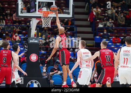 Mailand, Italien. 29. März 2022. Shavon (AX Armani Exchange Olimpia Milano) während der AX Armani Exchange Milano gegen Bayern Monaco, Basketball Euroleague Championship in Mailand, Italien, März 29 2022 Quelle: Independent Photo Agency/Alamy Live News Stockfoto