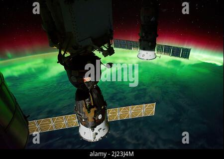 Aurora Australis von der Internationalen Raumstation Stockfoto