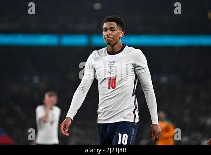 London, Großbritannien. 29. März 2022. Jude Bellingham (England) während des Internationalen Freundschaftsspiel zwischen England und der Elfenbeinküste im Wembley-Stadion am 29. 2022. März in London, England. (Foto: Garry Bowden/phcimages.com) Kredit: PHC Images/Alamy Live News Stockfoto