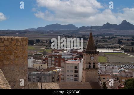 Panoramablick vom Schloss Villena, Alicante, Spanien Stockfoto