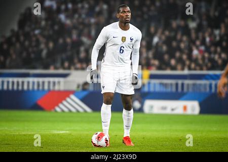 Paul POGBA aus Frankreich während des Internationalen Freundschaftsspiel zwischen Frankreich und Südafrika am 29. März 2022 im Pierre-Mauroy-Stadion in Villeneuve-d'Ascq in der Nähe von Lille, Frankreich - Foto: Matthieu Mirville/DPPI/LiveMedia Stockfoto