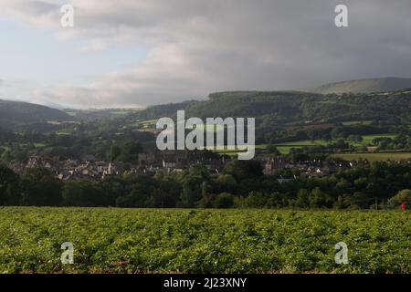 Hay on Wye and the Black Mountains, Powys, Wales, Großbritannien Stockfoto