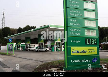 Pumpstation Petroleum Gas-Tankstelle Hohe Preise Stockfoto