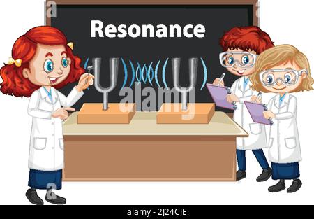 Resonanzwissenschaft Experiment für Bildung Illustration Stock Vektor