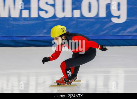 Sep 25, 2009-Seoul, Südkorea-Walter Bianca aus Deutschland tritt am 25. September 2009 in Seoul, Südkorea, im 3000-Meter-Staffelquartal der Damen der ISU World Cup Short Track Speed Skating Championships 2009 an. Stockfoto