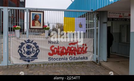 Tore der Solidarity Shipyard im Solidarity Museum, Danzig, Polen Stockfoto