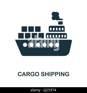 Symbol für Frachtversand. Monochrom Simple Cargo Shipping Icon für Templates, Webdesign und Infografiken Stock Vektor