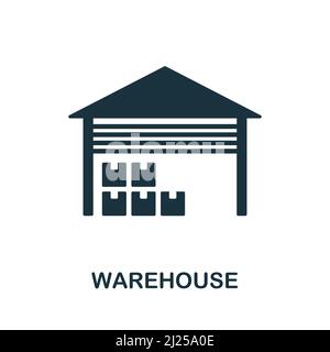 Lagersymbol. Monochromes einfaches Warehouse-Symbol für Vorlagen, Webdesign und Infografiken Stock Vektor