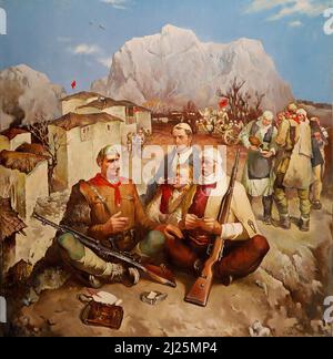 Gemälde im Nationalmuseum der bildenden Künste, Tirana, Albanien Stockfoto