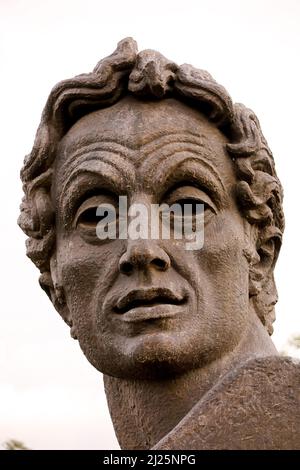 Büste von Simon Bolivar im Parque 21 de Abril, Riobamba, Ecuador Stockfoto