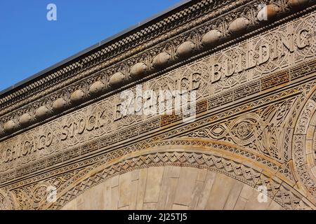 Der ursprüngliche Bogen von der alten Chicago Stock Exchange. Stockfoto