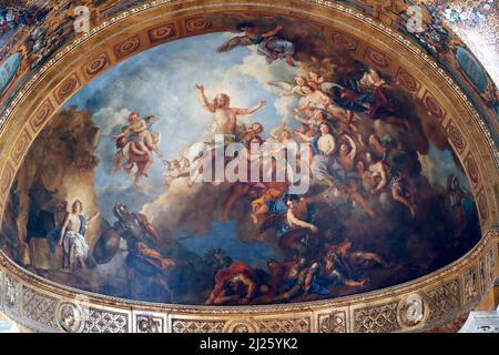 Schloss Versailles. Lackierte Decke. Stockfoto