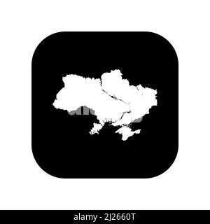 Symbol für die Verwendung in Anwendungen verschiedener Gadgets. Karte der Ukraine. Flacher, minimalistischer Stil. Stock Vektor