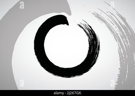 Enso Zen Circle Brush Vektor Logo Icon Illustration Design Stock Vektor