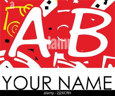Buchstabenbuchstaben Initialen Monogramm-Logo ab, BA, A und B Stock Vektor