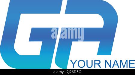 Buchstabenbuchstaben Initialen Monogramm-Logo GA, AG, G und A Stock Vektor