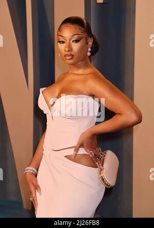 BEVERLY HILLS, CA - 27. MÄRZ: Megan Thee Hengst nimmt an der Vanity Fair Oscar Party 2022 Teil, die von Radhika Jones im Wallis Annenberg Center veranstaltet wird Stockfoto