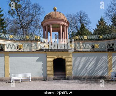 Apollotempel in Schlossgärten, Schloss Schwetzingen, Schwetzingen, Baden-Württemberg, Deutschland, Europa Stockfoto