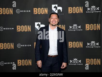 X kommt am 29. März 2022 bei der Premiere von Boon im Chinese Theatre in Los Angeles, CA an. (Foto von Jonathan Zaoui/Sipa USA) Stockfoto