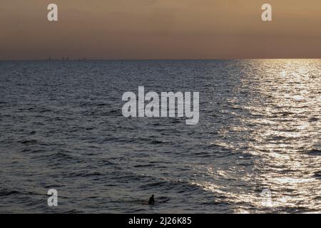 Eine malerische Aussicht vom Lake Michigan von Michiana in Richtung Chicago Stockfoto