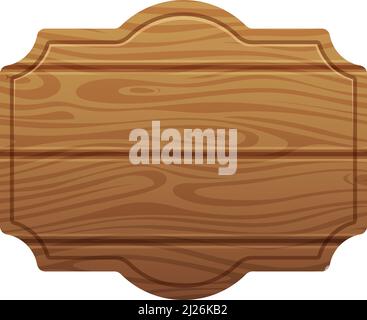 Leeres Schild im Cartoon Ranch-Stil. Schablone für Sperrholzplatten Stock Vektor