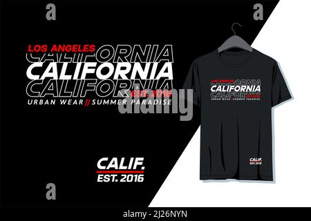 Typografie Design California, Vektor-Illustration, auf T-Shirts und andere Verwendungen zu drucken Stock Vektor