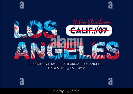 Typografie Design Los Angeles, Vektor-Illustration, auf T-Shirts und andere Verwendungen zu drucken Stock Vektor