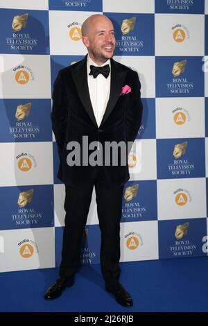 Schauspieler Tom Allen bei der Ankunft für die Royal Television Society Program Awards im Grosvenor House in Mayfair, London, Großbritannien Stockfoto