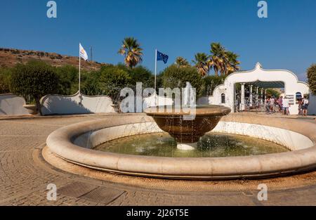 Kallithea, Griechenland 02. Oktober 2021, Eintritt zur Kallithea-Quelle auf der Insel Rhodos, Griechenland Stockfoto