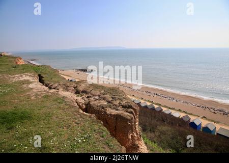 Barton on Sea Küstenerosion Stockfoto