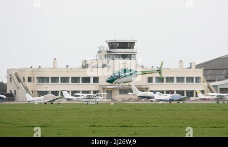 Gesamtansicht des Flughafenterminals von Shoreham. 20.. März 2008 Stockfoto