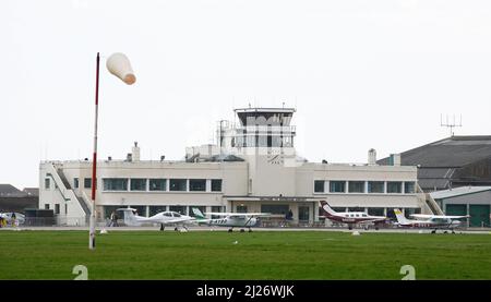 Gesamtansicht des Flughafenterminals von Shoreham. 20.. März 2008 Stockfoto