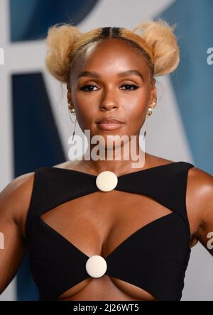 27.. März 2022, Los Angeles, USA. Janelle Monae nimmt an der Vanity Fair Oscar Party 2022, Wallis Annenberg Center for the Performing Arts, Los Ang Stockfoto