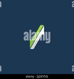 Logo oder Symboldesign mit Pfeil nach oben und unten Stock Vektor