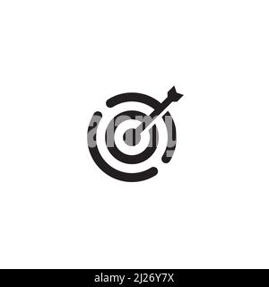 Pfeil auf Ziellogo oder Symboldesign Stock Vektor
