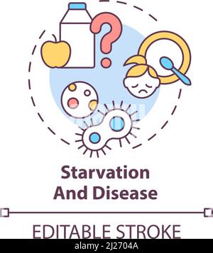 Symbol für Hunger- und Krankheitskonzept Stock Vektor
