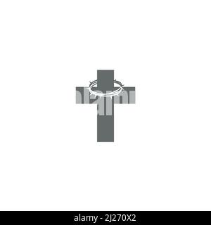 Kreuz- und Dornenkrone-Logo oder Icon-Design Stock Vektor