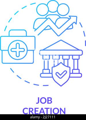 Symbol für das Konzept für die Erstellung von Jobs mit blauem Verlauf Stock Vektor