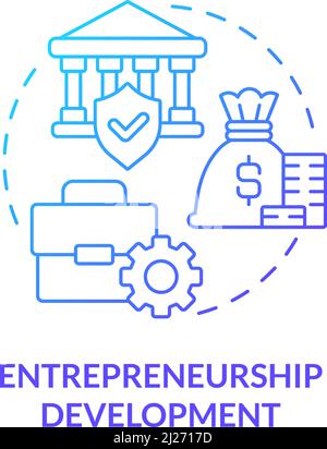Entrepreneurship Entwicklung blaues Gradienten Konzept Symbol Stock Vektor