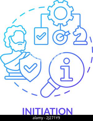 Symbol für das Konzept des blauen Gradienten für die Initiierung Stock Vektor