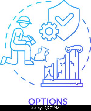 Optionen blaues Gradientenkonzept-Symbol Stock Vektor