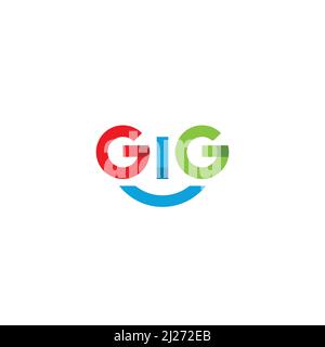 Gig und Smile Logo oder Wortmarke Design Stock Vektor