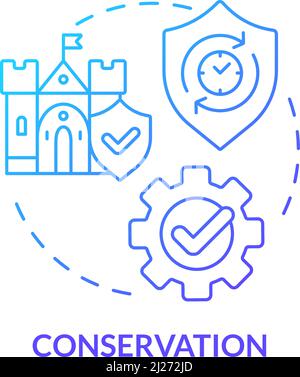 Symbol für das Konzept des konservatorischen blauen Gradienten Stock Vektor