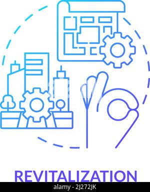 Symbol für das Konzept des blauen Gradienten zur Revitalisierung Stock Vektor