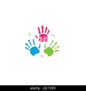 Logo oder Icon-Design mit Hands Print Stock Vektor