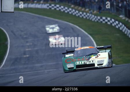 Bruno Giacomelli (ITA) Andrea de Cesaris (ITA) Lancia LC2 Cl1 Sponsor Geest Team Stockfoto